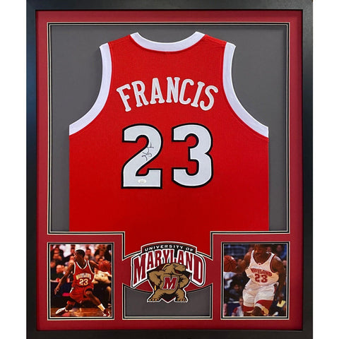 Steve Francis Autographed Signed Framed Maryland Jersey JSA