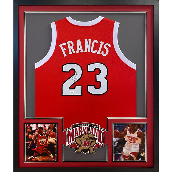 Steve Francis Autographed Signed Framed Maryland Jersey JSA