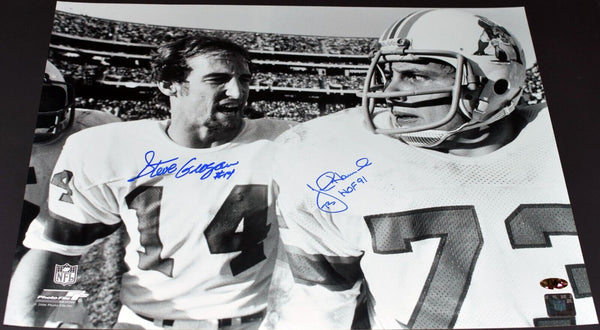 STEVE GROGAN & JOHN HANNAH SIGNED NEW ENGLAND PATRIOTS 16x20 PHOTO COA