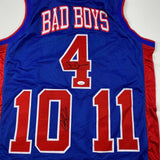 Autographed/Signed Joe Dumars & Dennis Rodman Detroit Bad Boys Jersey JSA COA