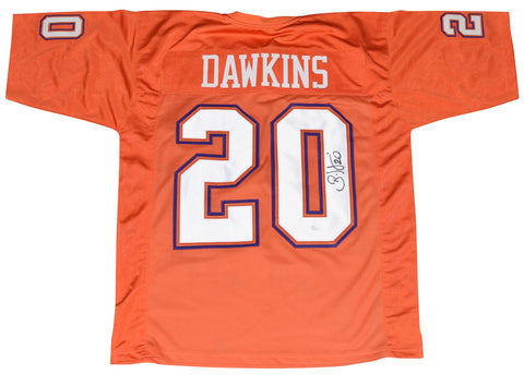 BRIAN DAWKINS SIGNED AUTOGRAPHED CLEMSON TIGERS #20 ORANGE JERSEY JSA