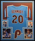 FRAMED PHILADELPHIA PHILLIES MIKE SCHMIDT AUTOGRAPHED SIGNED JERSEY BECKETT HOLO