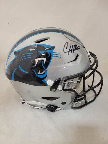 CHUBA HUBBARD SIGNED CAROLINA PANTHERS F/S SPEEDFLEX HELMET BECKETT QR