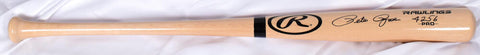 Pete Rose Autographed Blonde Pro Baseball Bat w/4256 - Beckett W Holo