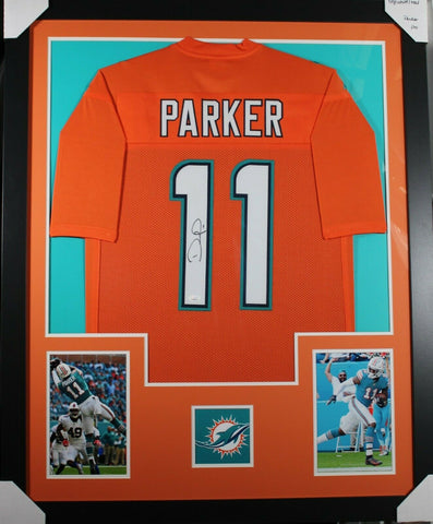 DEVANTE PARKER (Dolphins orange TOWER) Signed Autographed Framed Jersey JSA