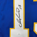 Framed Autographed/Signed Dan Marino 35x39 Blue College Jersey JSA COA