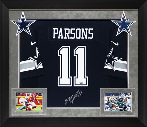 Cowboys Micah Parsons Signed & Framed Navy Blue Nike Game Jersey Fanatics