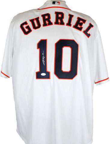 Yuli Gurriel Autographed Houston Astros White Nike Jersey- JSA W *Silver