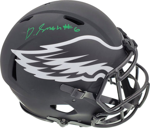 DEVONTA SMITH AUTOGRAPHED EAGLES ECLIPSE BLACK FULL SIZE HELMET BECKETT 194904