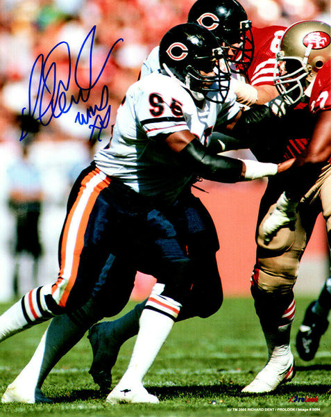 Richard Dent Signed Chicago Bears vs 49ers Action 8x10 Photo w/MVP XX - SS