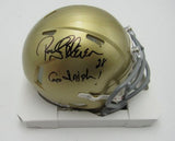 Rocky Bleier HOF Signed/Inscr Gold Mini Helmet Notre Dame Becket Witness 191558