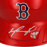 David Ortiz Autographed "HOF 22" Red Sox Chrome Batting Helmet Fanatics