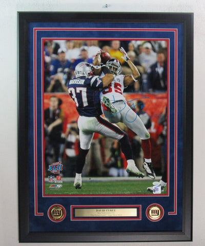 David Tyree Signed 16x20 Photo "The Catch" New York Giants Framed JSA 191298