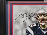 Tom Brady Autographed Framed 16x20 Photo Patriots Fanatics Holo #NB38154383