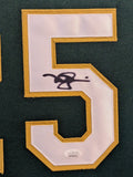 FRAMED IN SUEDE OAKLAND A's MARK MCGWIRE AUTOGRAPHED SIGNED JERSEY JSA