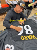 Hines Ward Pittsburgh Signed Black Football Jersey JSA ITP