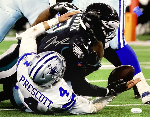 Haason Reddick Signed 11x14 Philadelphia Eagles Sack vs Cowboys Photo JSA ITP