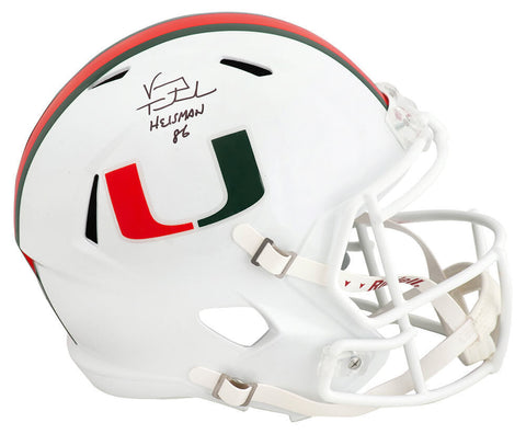 Vinny Testaverde Signed Miami Riddell Full Size Rep Helmet w/Heisman - (SS COA)