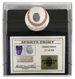 Braves Eddie Mathews Signed Thumbprint Baseball LE #'d/200 w/ Display Case BAS