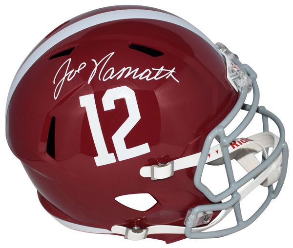 JOE NAMATH SIGNED ALABAMA CRIMSON TIDE FULL SIZE SPEED HELMET BECKETT