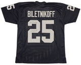 RAIDERS FRED BILETNIKOFF AUTOGRAPHED BLACK JERSEY SB XI MVP BECKETT 230002