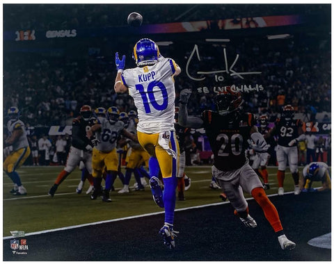 COOPER KUPP Autographed "SB LVI Champs" Super Bowl 16" x 20" Photograph FANATICS