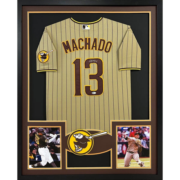 Manny Machado Autographed Signed Framed Brown San Diego Padres Jersey BECKETT