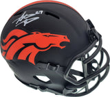 STEVE ATWATER AUTOGRAPHED ECLIPSE BLACK BRONCOS SPEED MINI HELMET BECKETT 177485