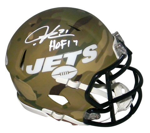 LADAINIAN TOMLINSON SIGNED NEW YORK JETS CAMO SPEED MINI HELMET W/ HOF 17