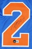 Miles McBride Signed New York Knicks Blue Jersey (Beckett) 2021 NBA Draft Pick