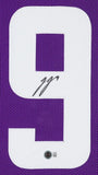 J. J. McCarthy Signed Minnesota Vikings 35"x43" Framed Jersey (Beckett) 2024 QB