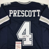 Autographed/Signed Dak Prescott Dallas Dark Blue Football Jersey JSA COA