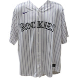 Todd Helton Autographed/Signed Colorado Rockies White Nike Jersey TRI 47425