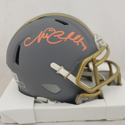 NICK CHUBB SIGNED CLEVELAND BROWNS SLATE SPEED MINI HELMET BECKETT QR