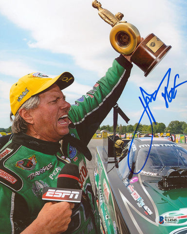 John Force NHRA Authentic Signed 8x10 Photo Autographed BAS #U14545