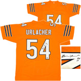 BEARS BRIAN URLACHER AUTOGRAPHED ORANGE JERSEY "HOF 18" BECKETT WITNESS 230048