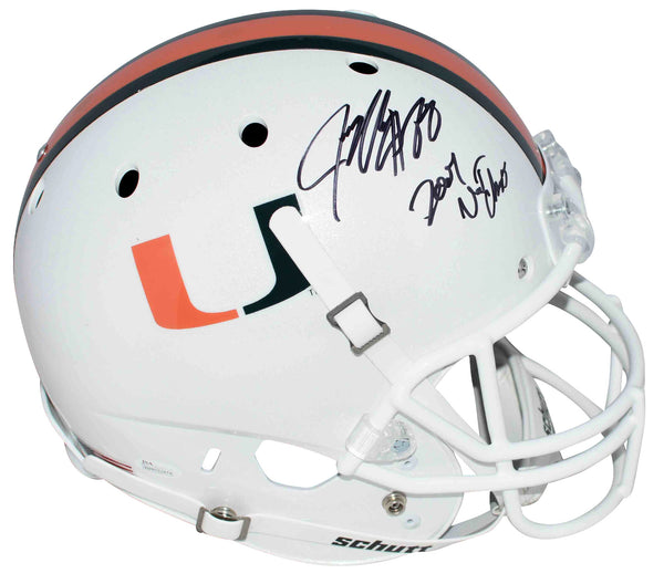 JEREMY SHOCKEY SIGNED MIAMI HURRICANES FULL SIZE HELMET W/ 2001 NATL CHAMPS