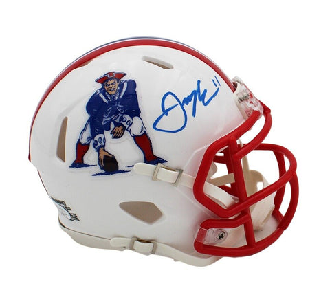 Julian Edelman Signed New England Patriots Speed Throwback 90-92 NFL Mini Helmet