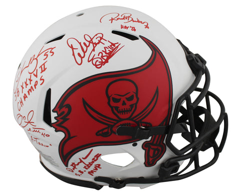 Bucs SB 37 Sapp, Brooks, Alstott +2 Signed Lunar F/S Speed Proline Helmet BAS W