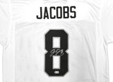 LAS VEGAS RAIDERS JOSH JACOBS AUTOGRAPHED WHITE JERSEY BECKETT WITNESS 222008