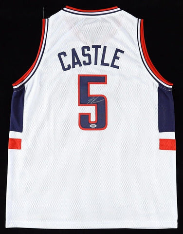 Stephon Castle Signed UConn Huskies Jersey (PSA) 2024 #4 Overall Draft Pk Spurs