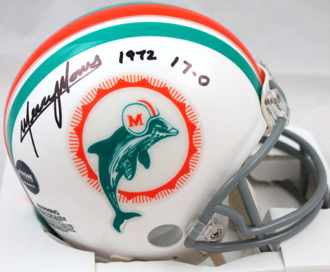 Mercury Morris Autographed MIami Dolphins 1972 Mini Helmet w/Insc.-Prova