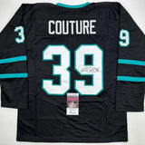 Autographed/Signed Logan Couture San Jose Black Hockey Jersey JSA COA