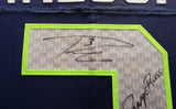 Seahawks Russell Wilson Autographed Framed Nike Elite Jersey SB Champs RW 37158