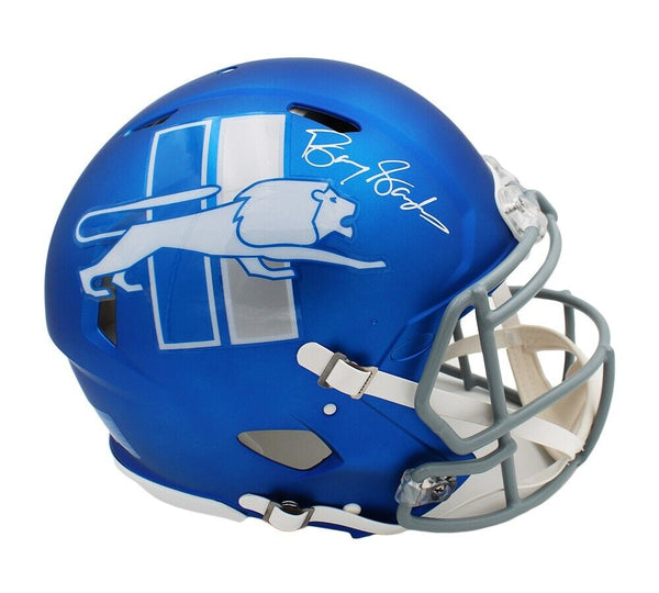 Barry Sanders Signed Detroit Lions Speed Auth Alternate Blue 2023 NFL Helmet