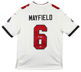 Buccaneers Baker Mayfield Authentic Signed White Nike Limited Jersey BAS Witness