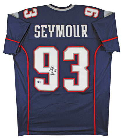 Richard Seymour Authentic Signed Navy Pro Style Jersey BAS Witnessed 2