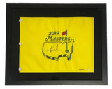 Tiger Woods Autographed 2019 The Masters Framed Official Pin Flag UDA LE 1000