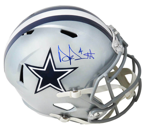 Dak Prescott Signed Dallas Cowboys Riddell Full Size Speed Rep Helmet - SS COA