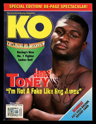 James Toney Autographed Signed KO Magazine Beckett BAS QR #BK08753